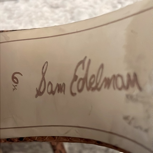 Sam Edelman Yaro Ankle Strap Multicolor Snake Print Heels - Picture 11 of 13